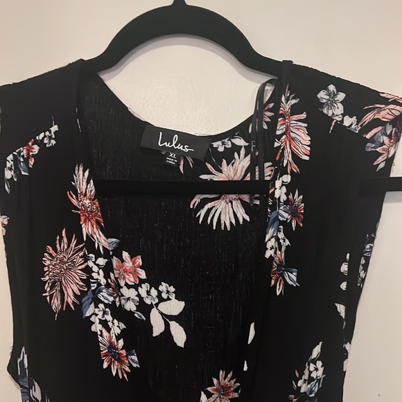 Midnight Flower Black Floral Print Wrap Dress - Picture 3 of 3